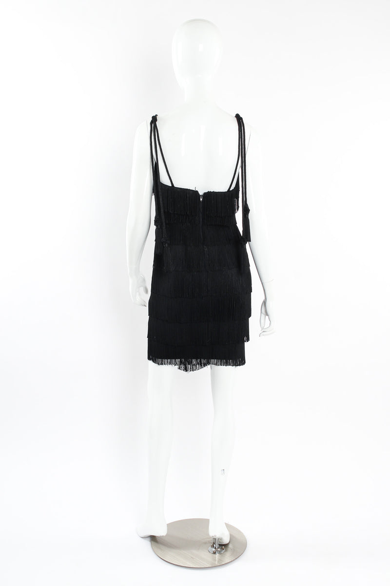 Vintage Moschino 1990s Couture Fringe Flapper Dress mannequin back @ Recess LA
