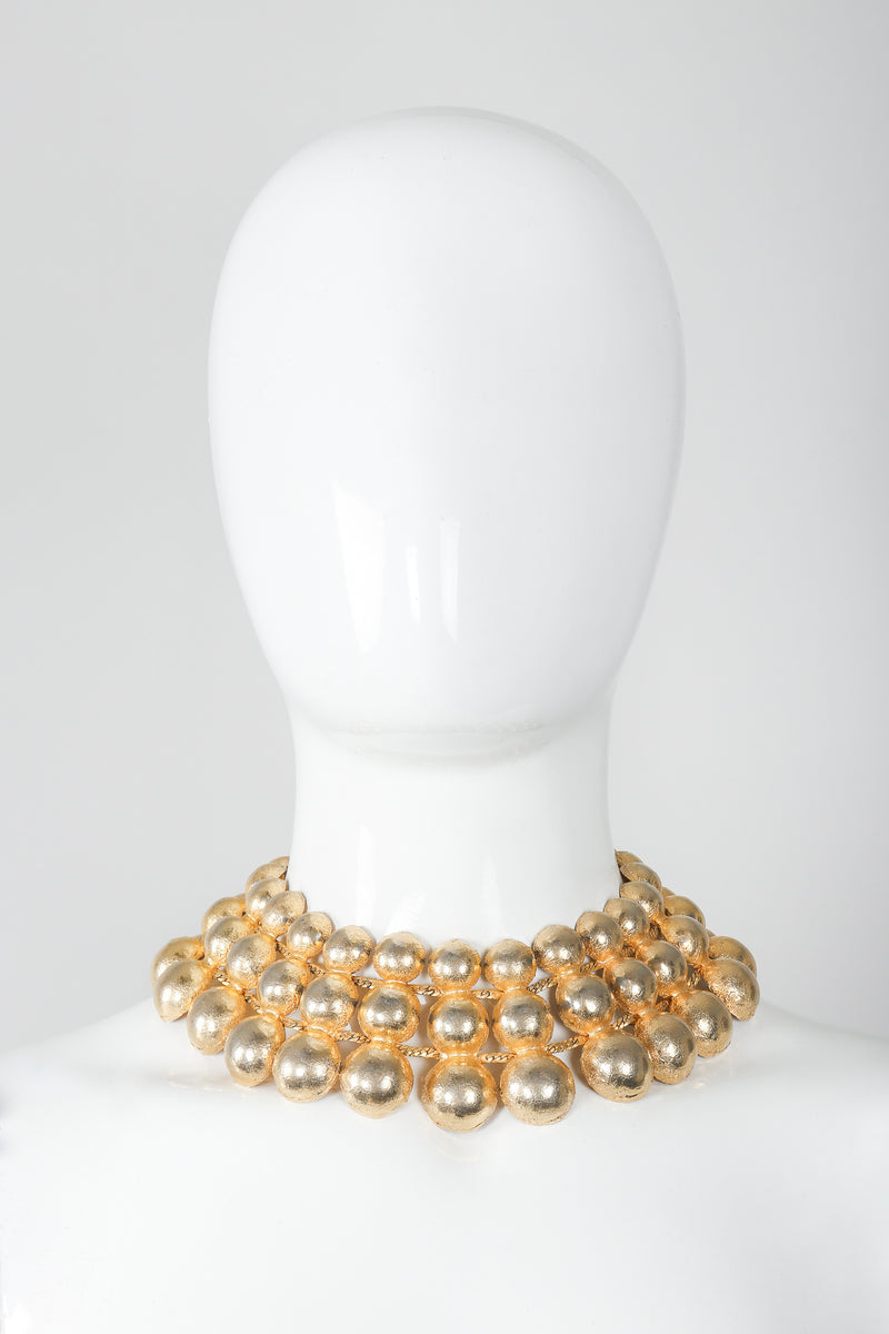Gold Foil Dome Collar Necklace