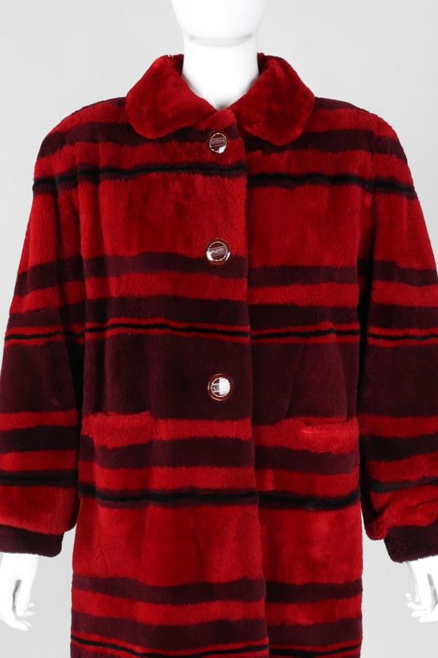Recess Los Angeles Vintage Mouratidis Bayou Nutria Striped Fur Coat