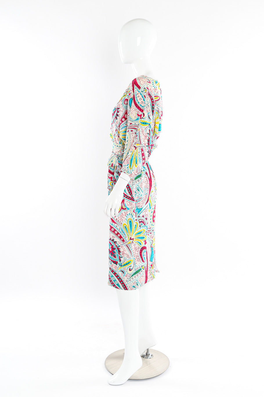 Silk blouson dress by Mr. Blackwell mannequin side @recessla