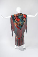 Recess Los Angeles Vintage Mr. Blackwell Floral Fringe Dress Piano Shawl & Scarf 3-pc Set Missoni