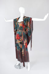 Recess Los Angeles Vintage Mr. Blackwell Floral Fringe Dress Piano Shawl & Scarf 3-pc Set Missoni
