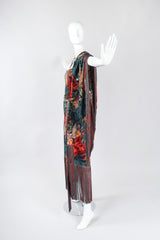 Recess Los Angeles Vintage Mr. Blackwell Floral Fringe Dress Piano Shawl & Scarf 3-pc Set Missoni