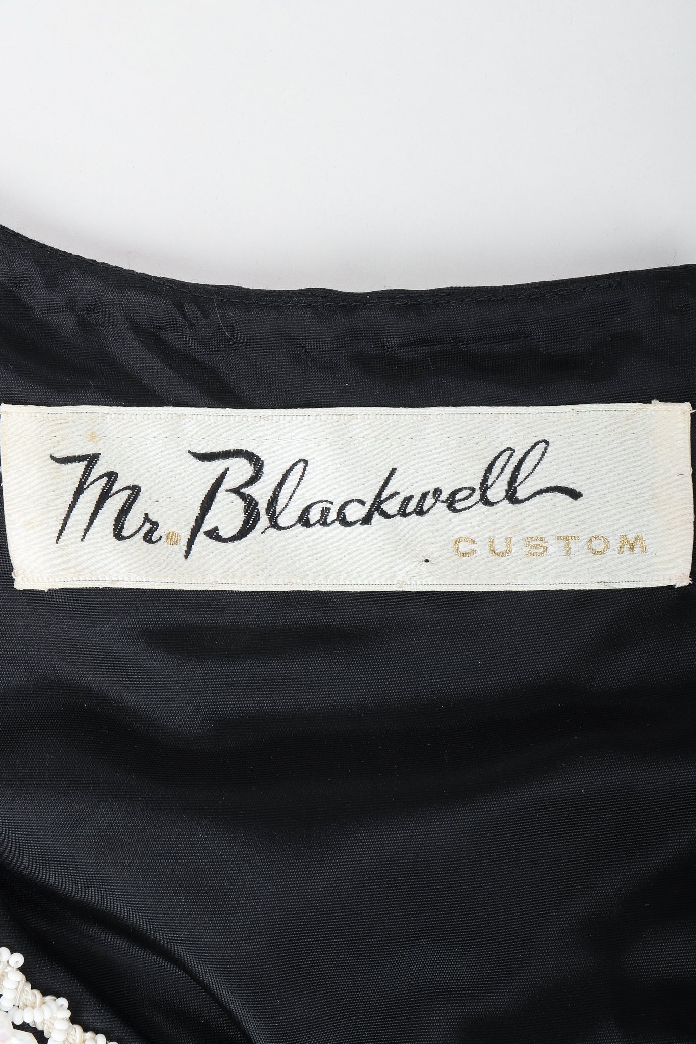 Vintage Mr. Blackwell Rhinestone & Bead Evening Gown Label at Recess LA