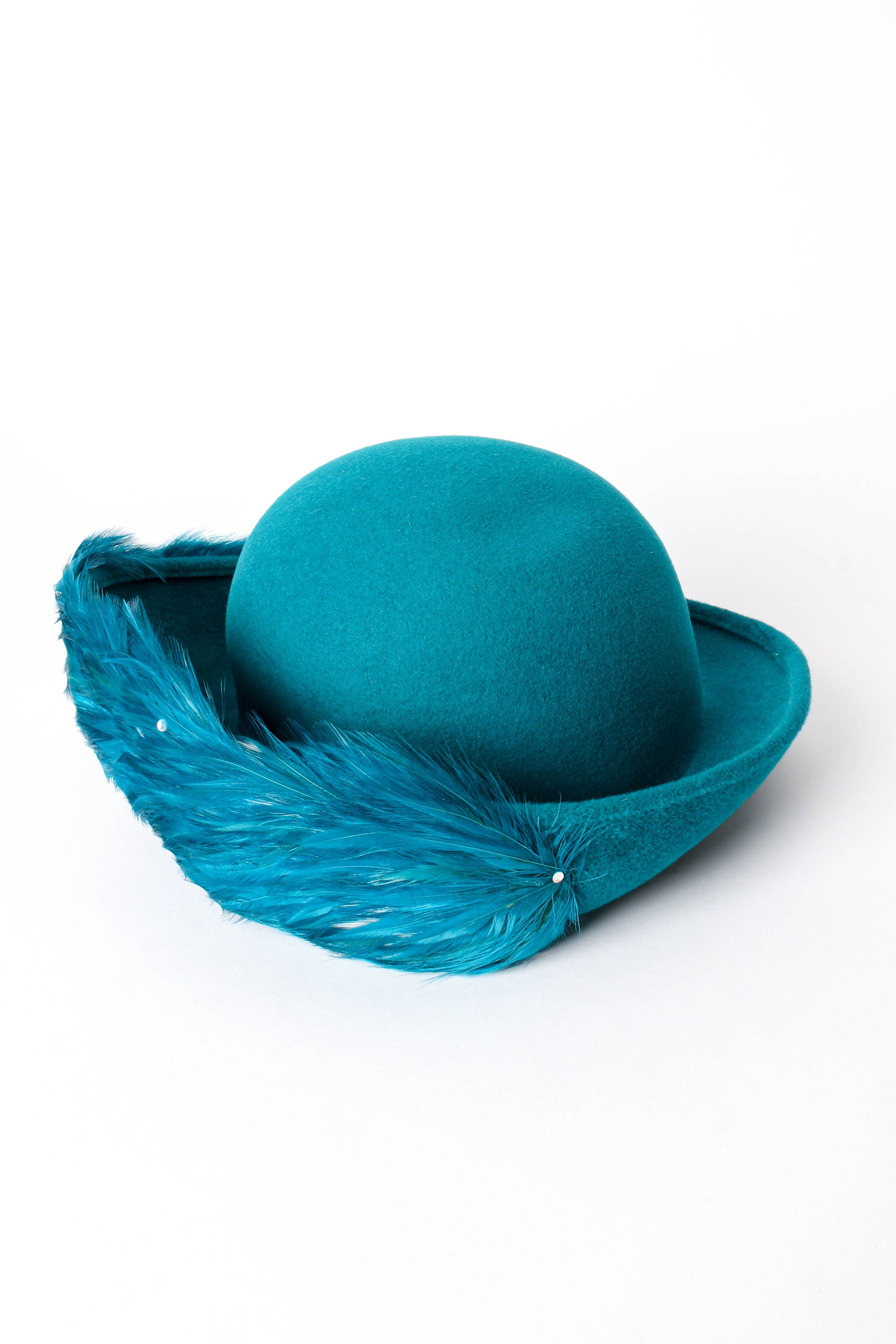 Vintage Mr. John Ombre Feather Bumper Hat freather crop at Recess Los Angeles