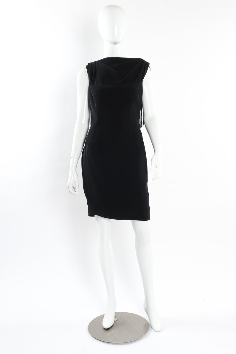 Vintage Thierry Mugler Gathered Fringe Mini Dress mannequin front @ Recess LA