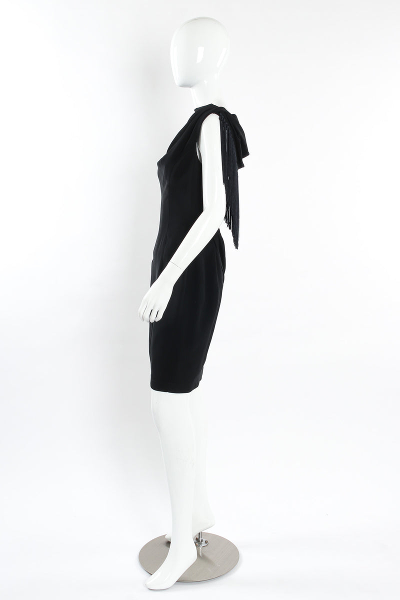 Vintage Thierry Mugler Gathered Fringe Mini Dress mannequin side @ Recess LA