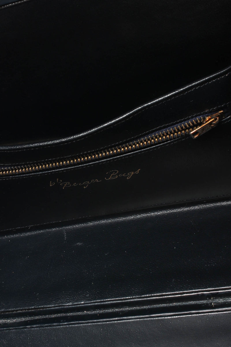 Vintage Berger Bags Art Tablet Leather Box Bag signed zipper liner @ Recess LA