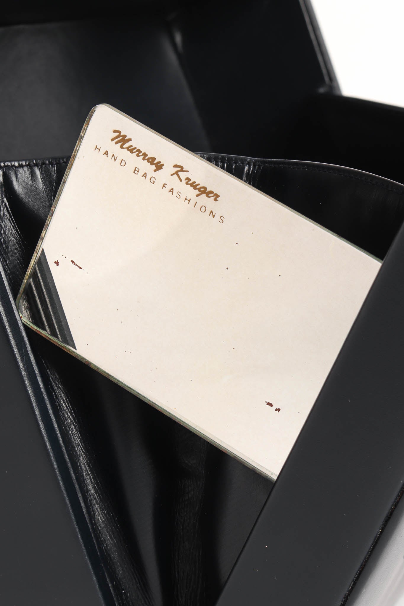 Vintage Berger Bags Art Tablet Leather Box Bag signed hand mirror @ Recess LA