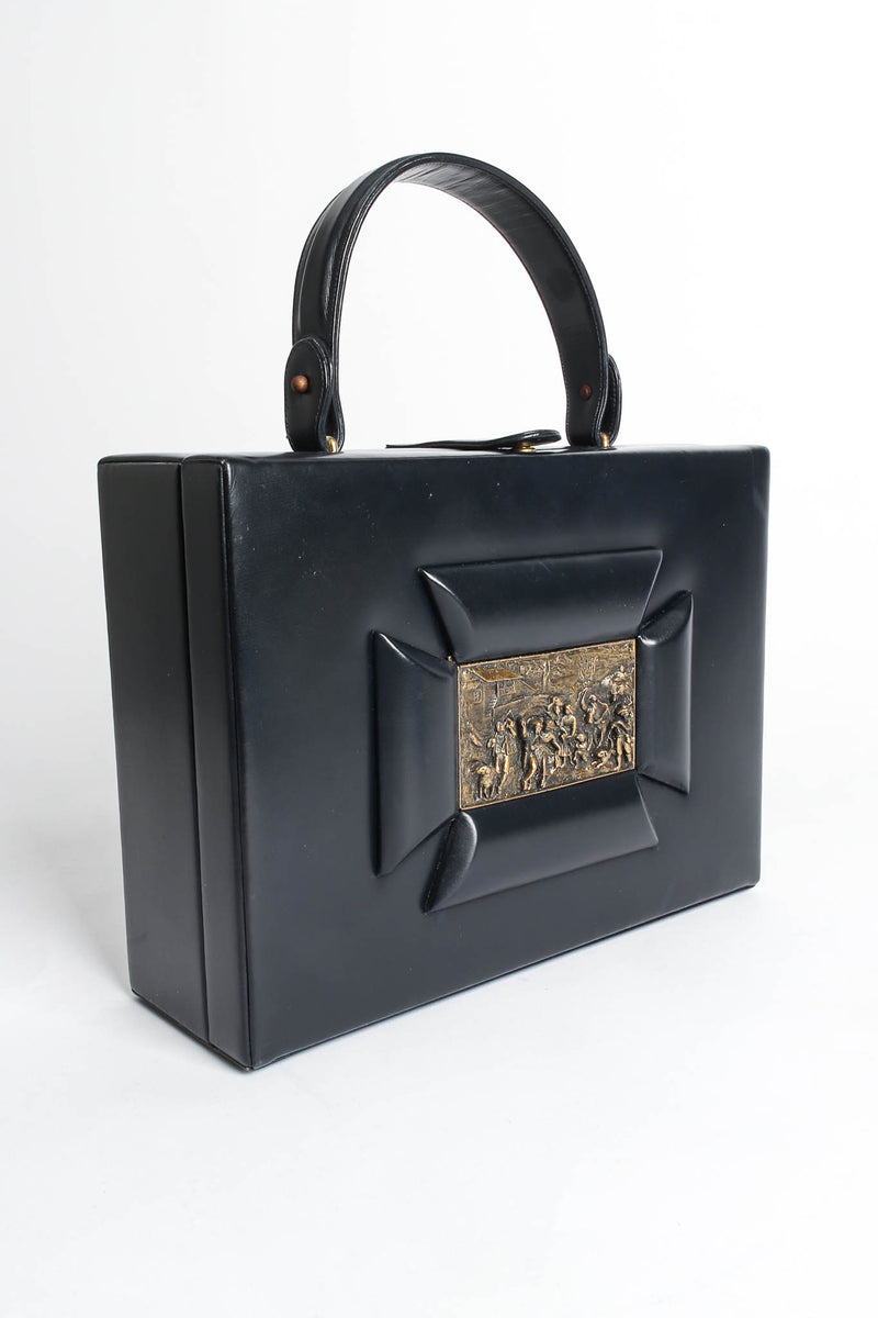 Vintage Berger Bags Art Tablet Leather Box Bag side angle @ Recess LA