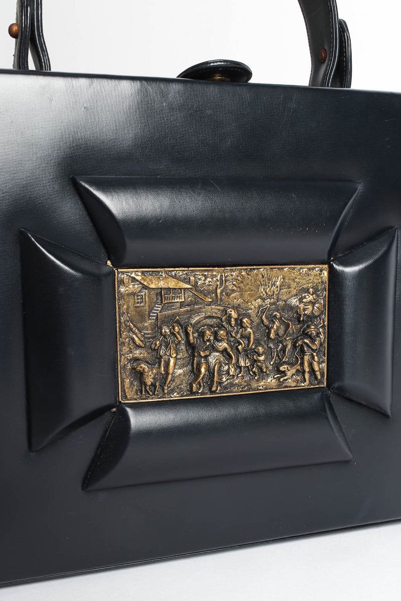 Vintage Berger Bags Art Tablet Leather Box Bag plaque tablet art @ Recess LA