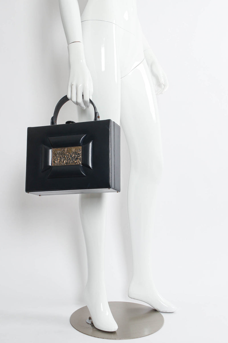 Vintage Berger Bags Art Tablet Leather Box Bag mannequin hand angle @ Recess LA