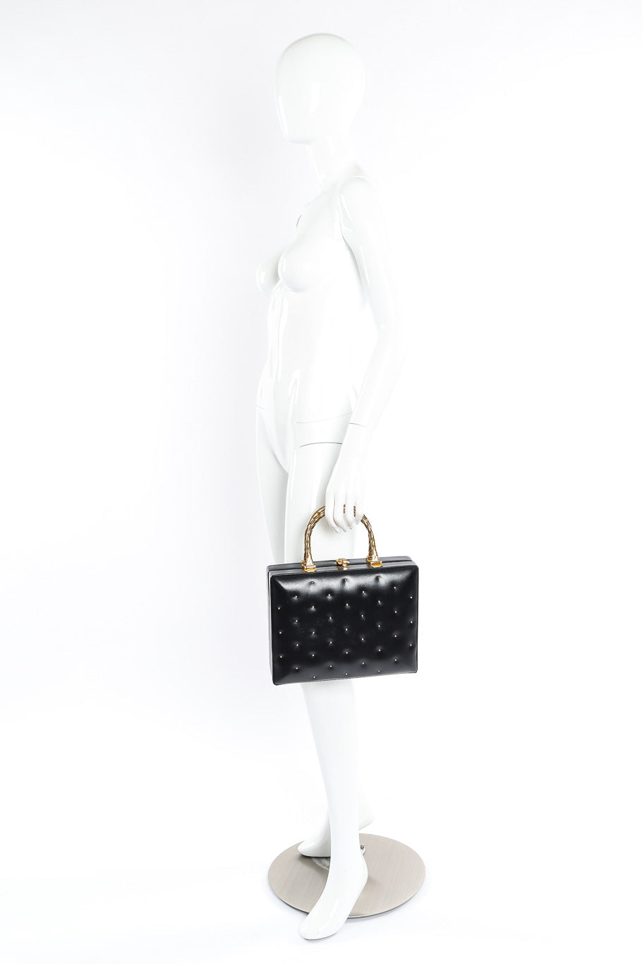 Murray Kruger studded zipperette box bag on mannequin @recessla