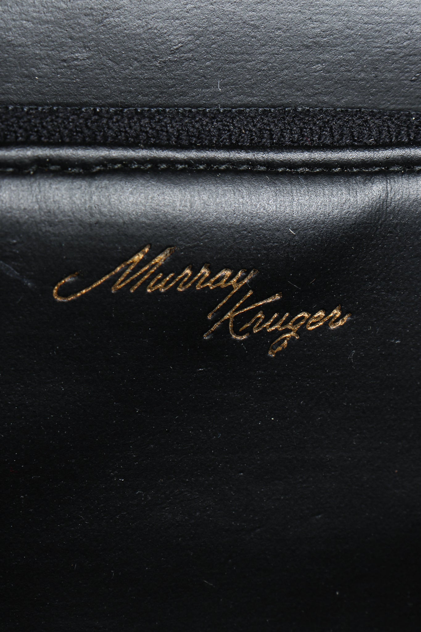 Vintage Murray Kruger Gold Foil European Crest Box Bag signature stamp at Recess Los Angeles