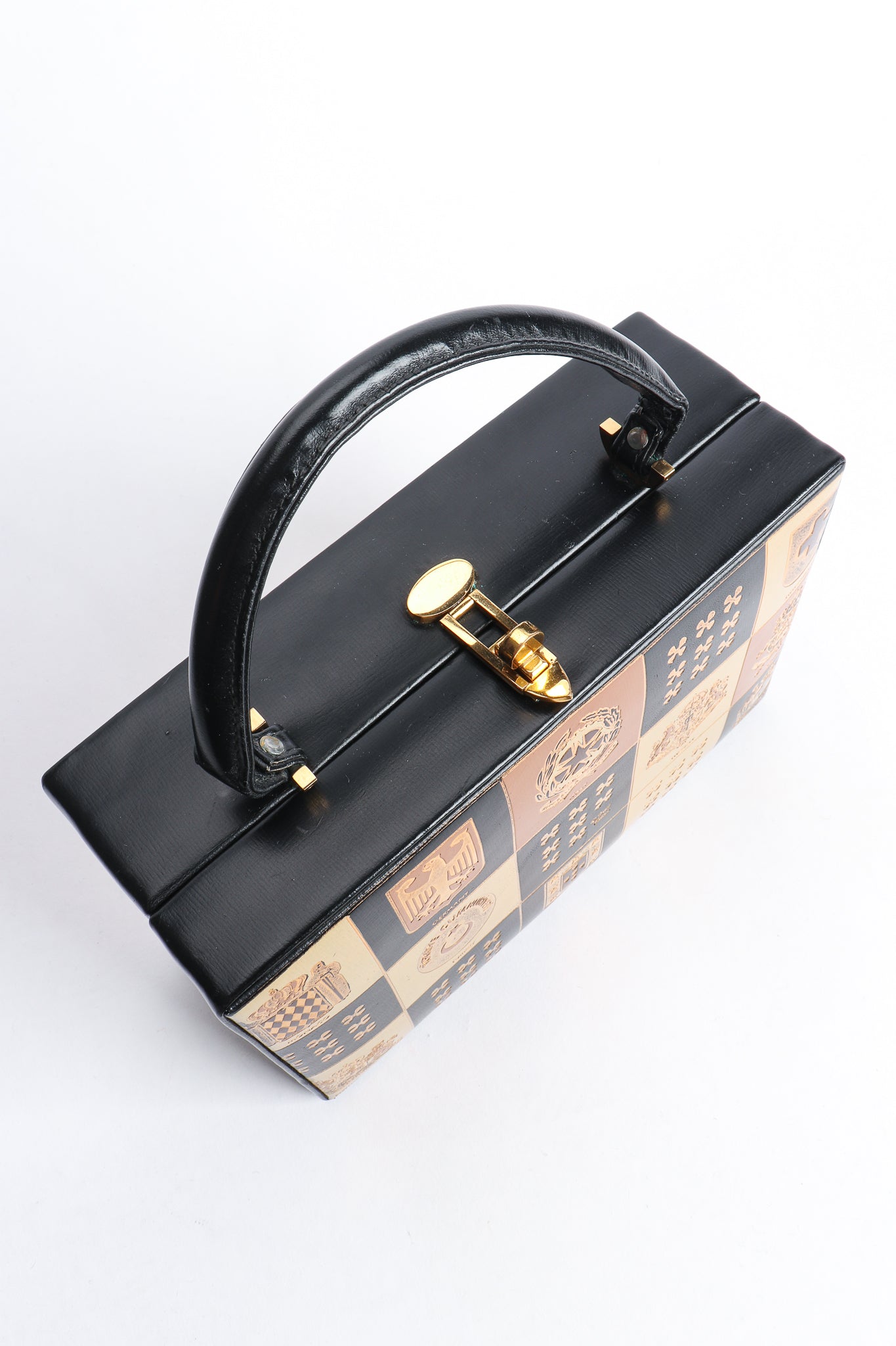 Vintage Murray Kruger Gold Foil European Crest Box Bag top at Recess Los Angeles