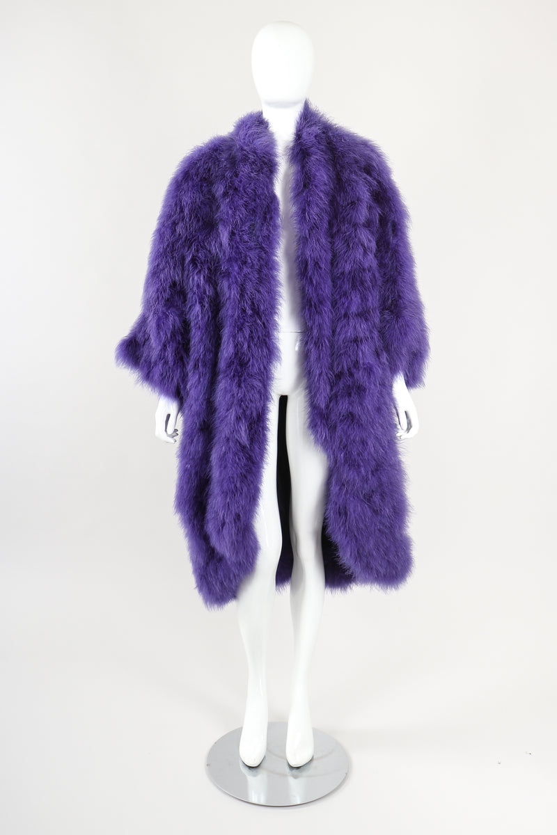 Recess Designer Consignment Vintage Murray Arbeid Rockstar Marabou Batwing Duster Coat Los Angeles Resale