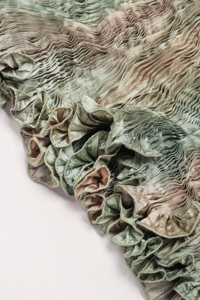 Recess Los Angeles Vintage Patricia Lester Ocean Seagrass Pleated Silk Dress