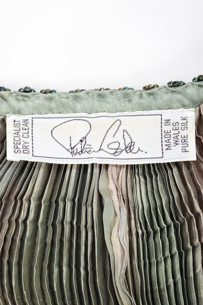Recess Los Angeles Vintage Patricia Lester Ocean Seagrass Pleated Silk Dress