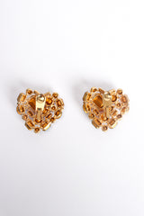 Vintage Les Bernard Vc Rainbow Crystal Heart Earrings backside at Recess Los Angeles