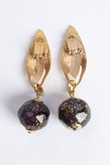 Vintage Leaf Glass Bead Ball Drop Earrings Backside at Recess Los Angeles