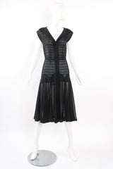 Vintage 30s 40s Silk Chiffon Pintuck Dress on Mannequin front at Recess Los Angeles