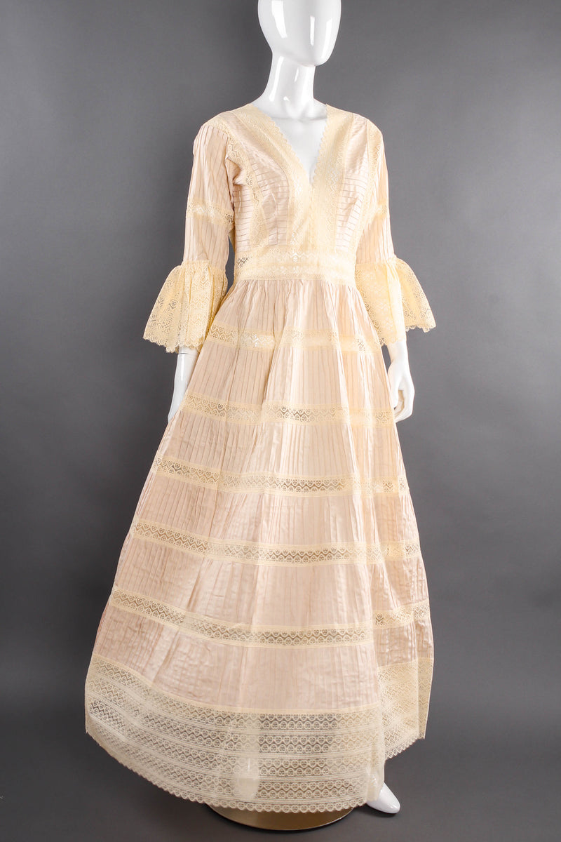 Vintage Mexican Lace Pintuck Prairie Dress Recess Vintage Mexican Lace Pintuck Prairie Dress Recess