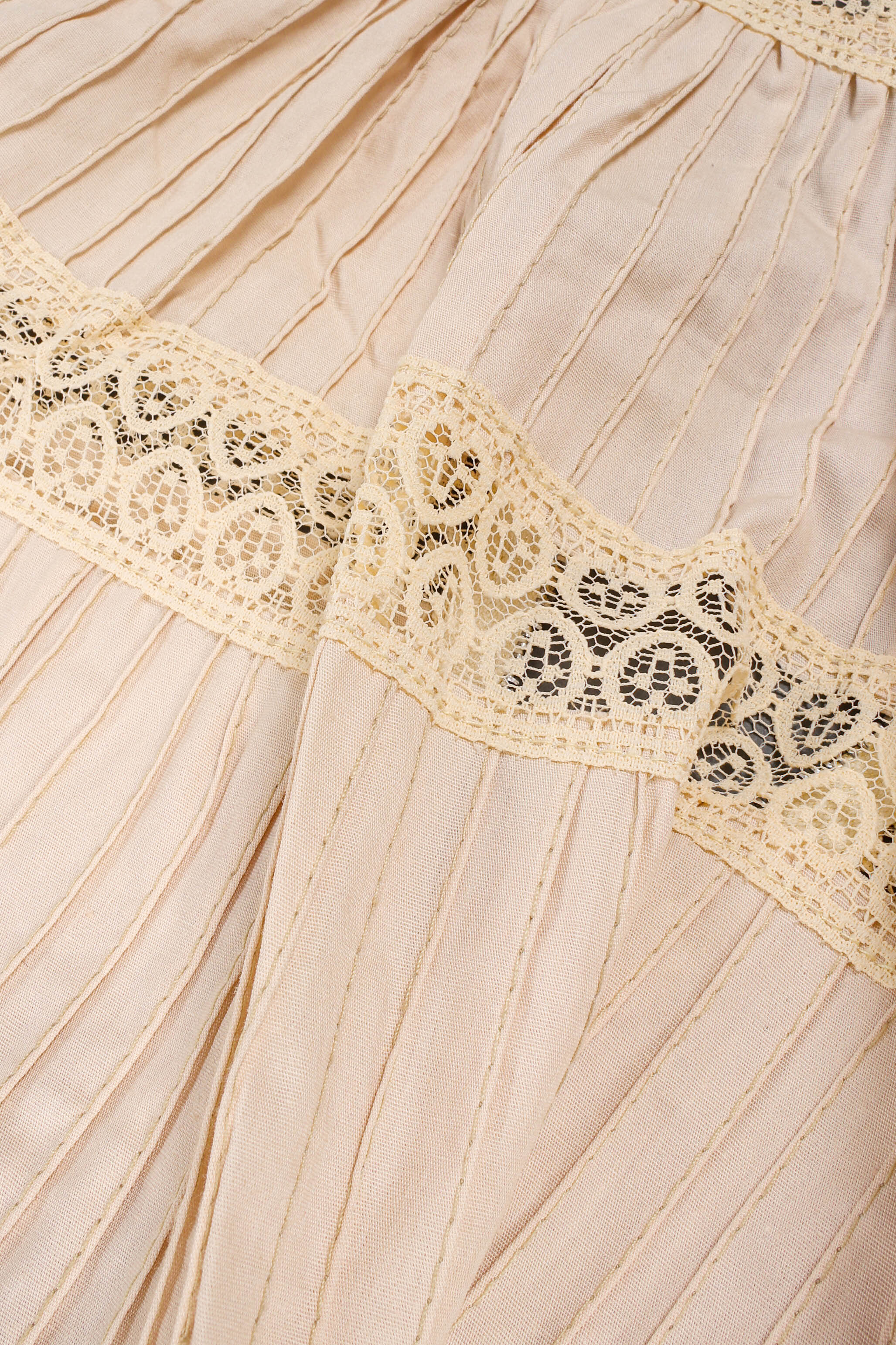 Vintage Mexican Lace Pintuck Prairie Dress skirt detail @ Recess Los Angeles