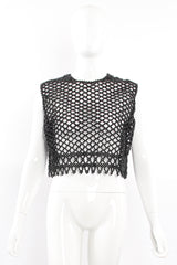 Vintage 60s Bead Mesh Boxy Top on Mannequin front at Recess Los Angeles