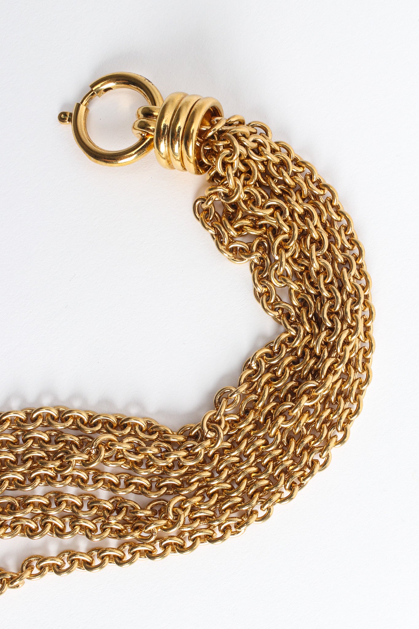 Vintage 7 Strand Link Necklace spring clasp end @ Recess Los Angeles