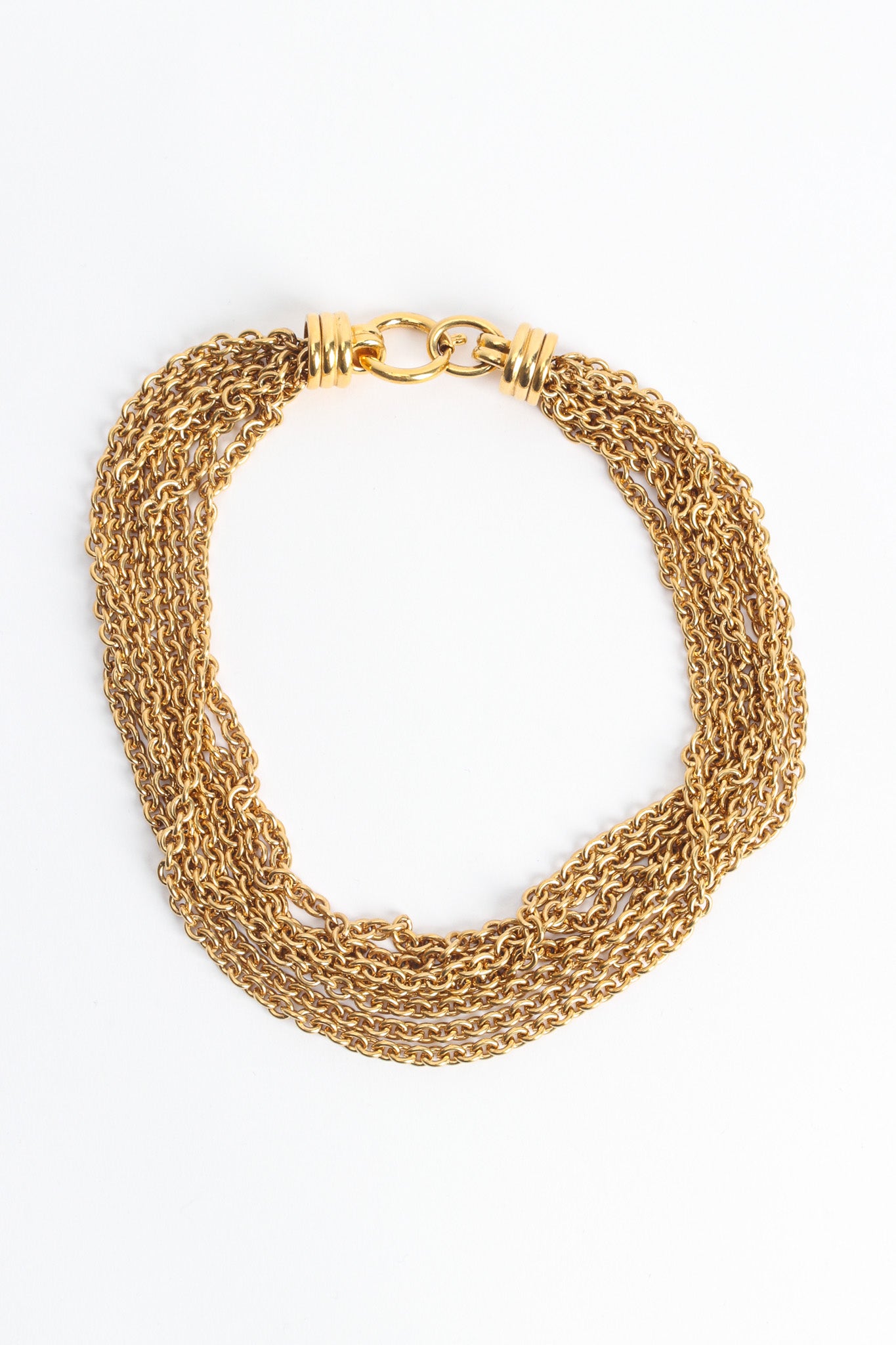 Vintage 7 Strand Link Necklace clasped front @ Recess Los Angeles