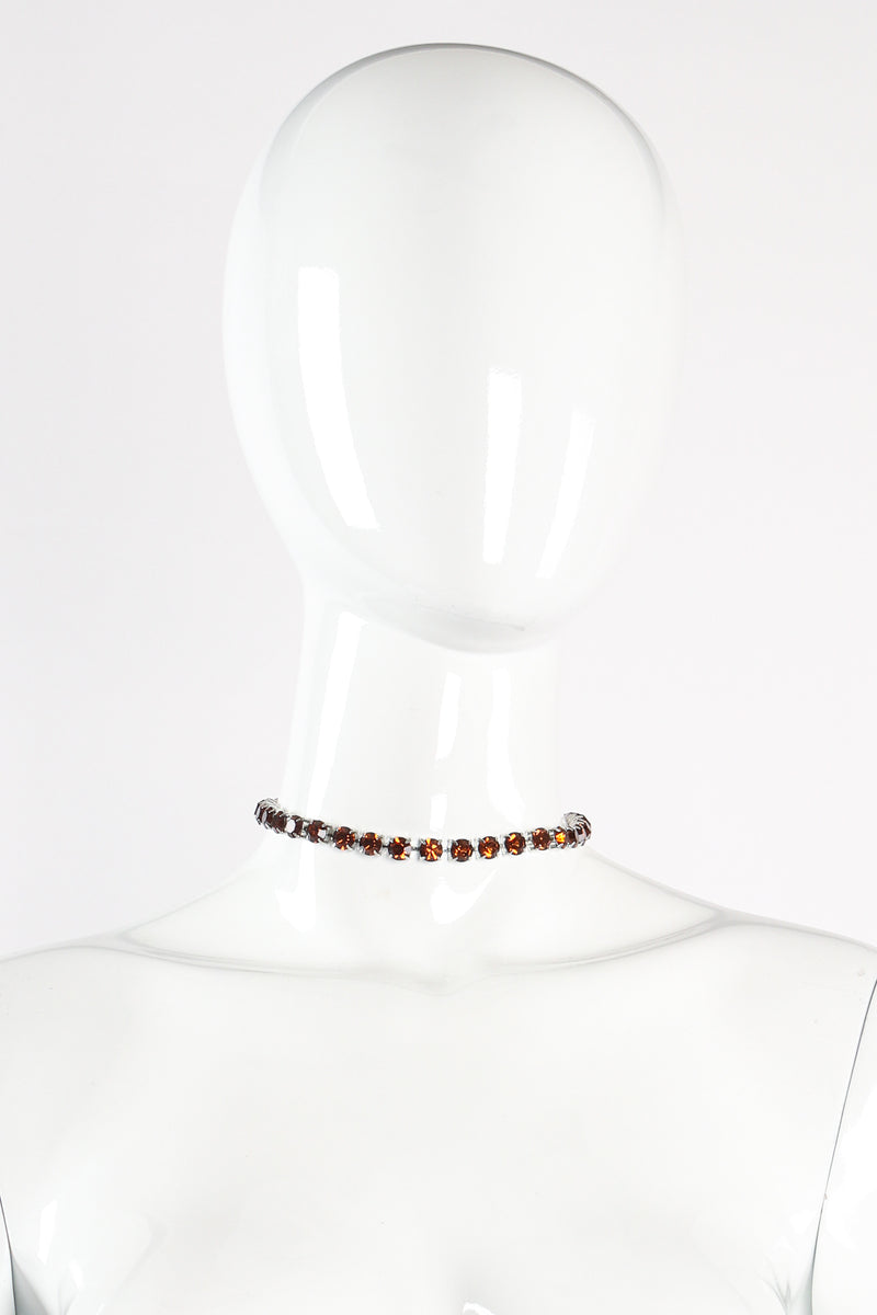 Vintage Single Strand Rhinestone Choker Necklace on mannequin at Recess Los Angeles
