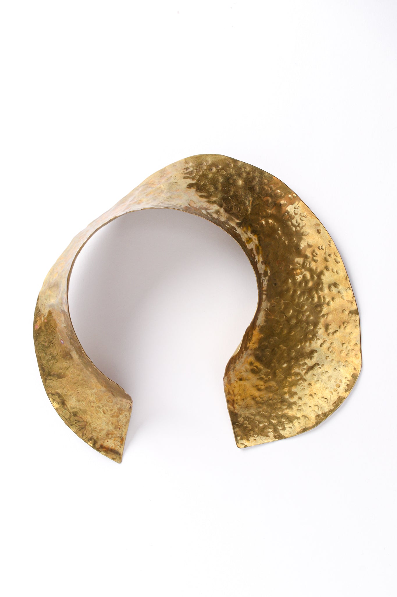 Vintage Sculptural Hammered Plate Collar Necklace at Recess Los Angeles