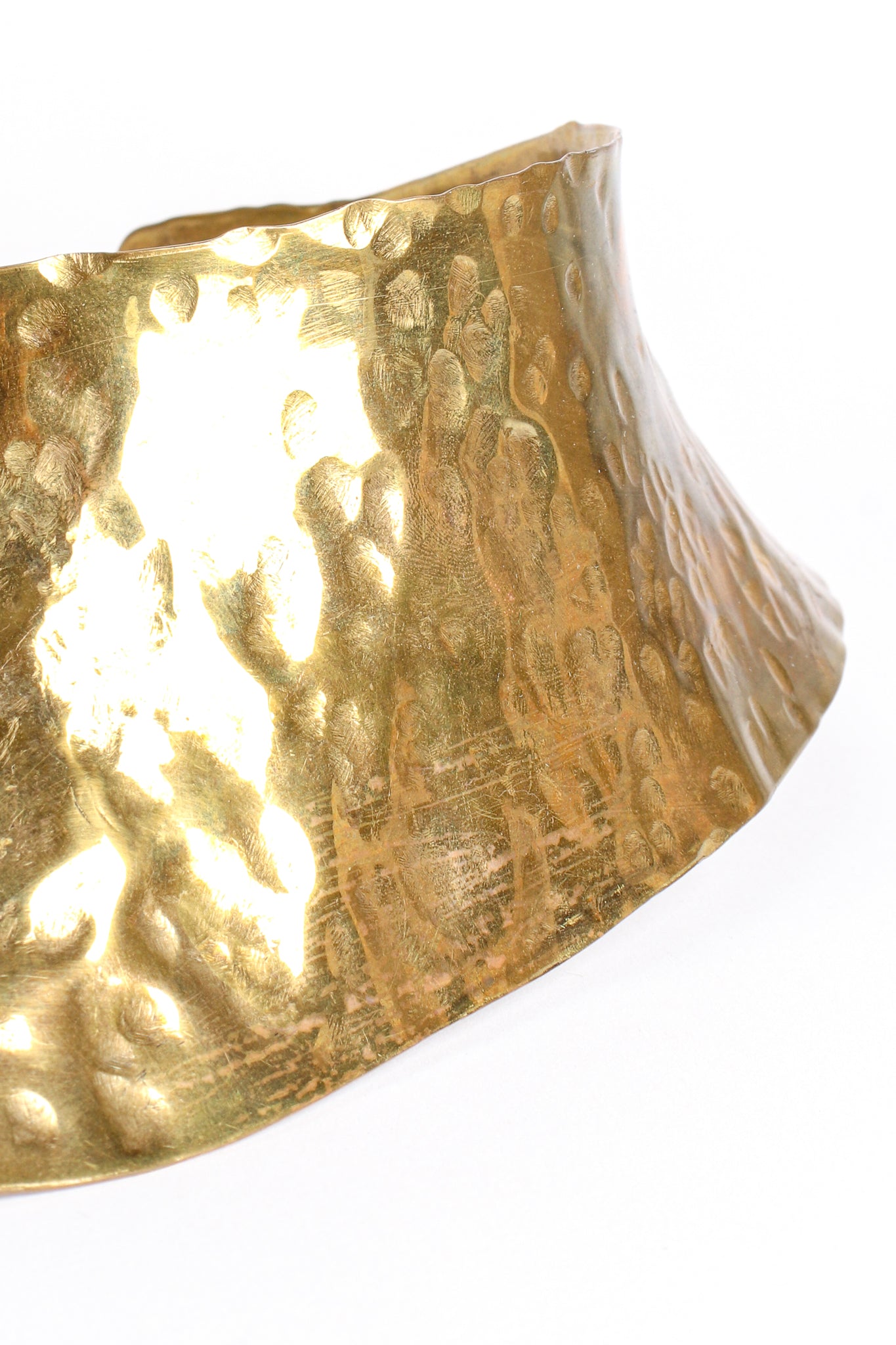 Vintage Sculptural Hammered Plate Collar Necklace detail at Recess Los Angeles