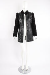 Vintage Leather & Lamb Safari Jacket on Mannequin front open at Recess Los Angeles