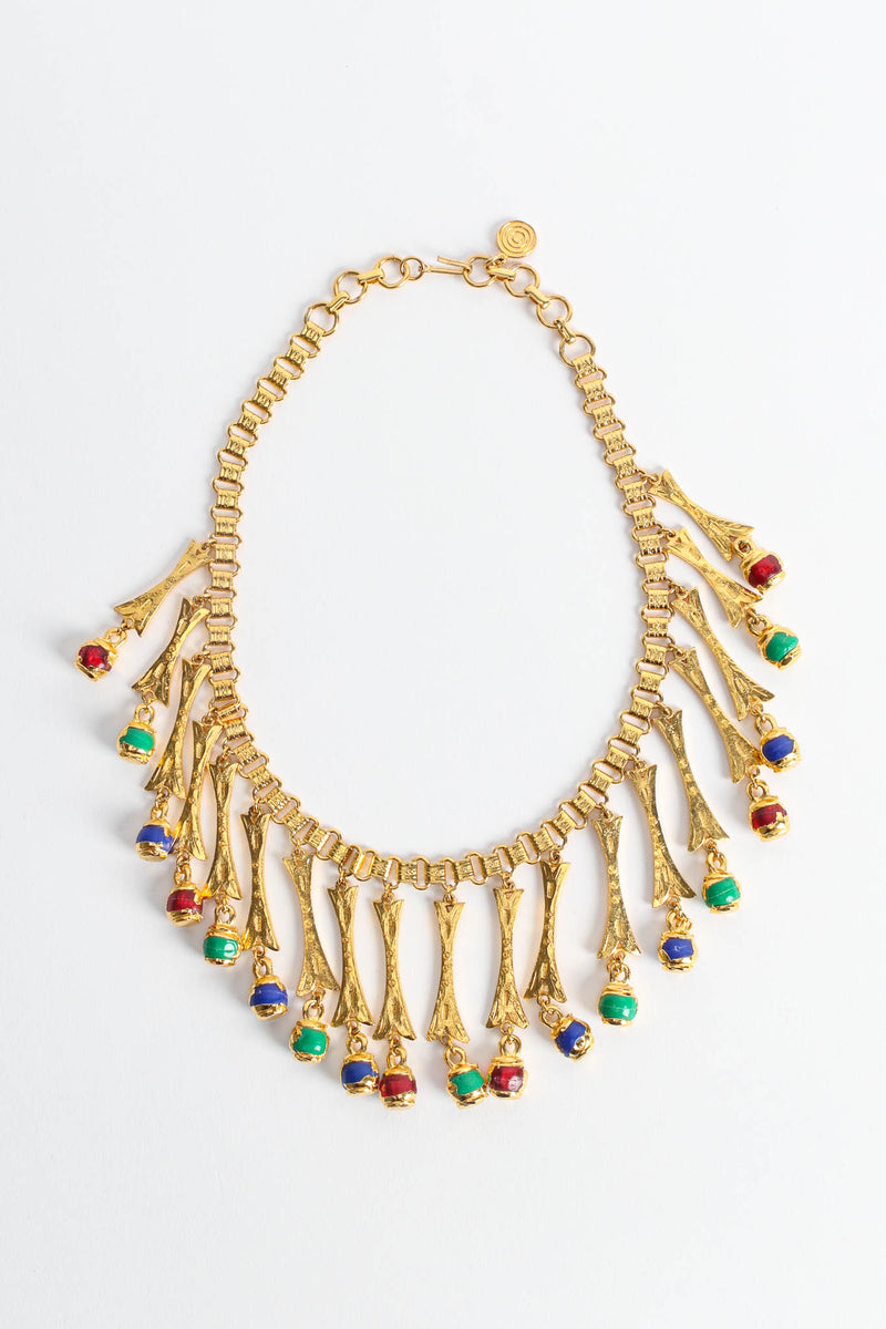 Vintage Jeweled Stem Collar Drape Necklace overall front  @ Recess Los Angeles