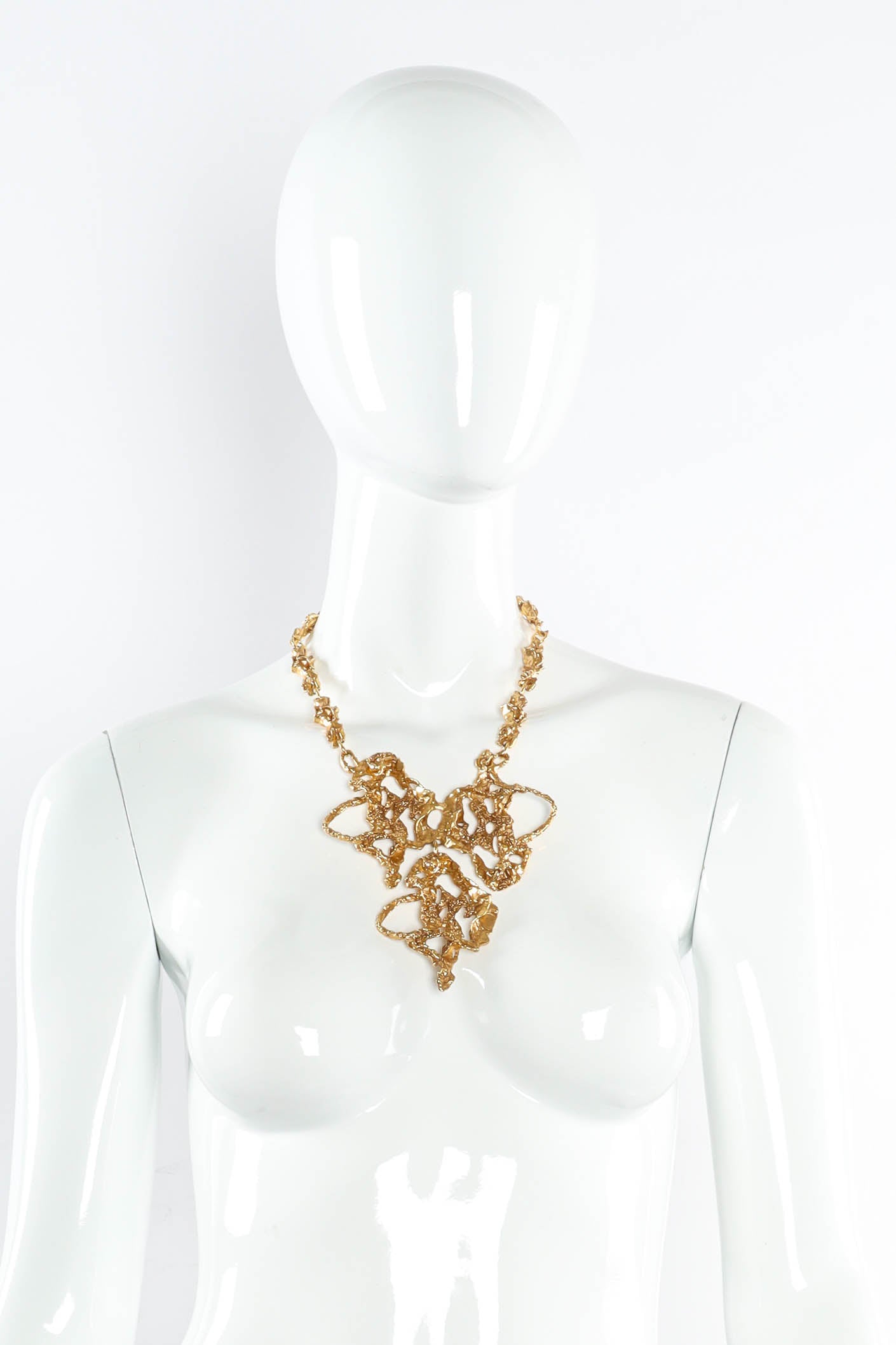Vintage Organic Brutalist Pendant Necklace on mannequin @ Recess LA