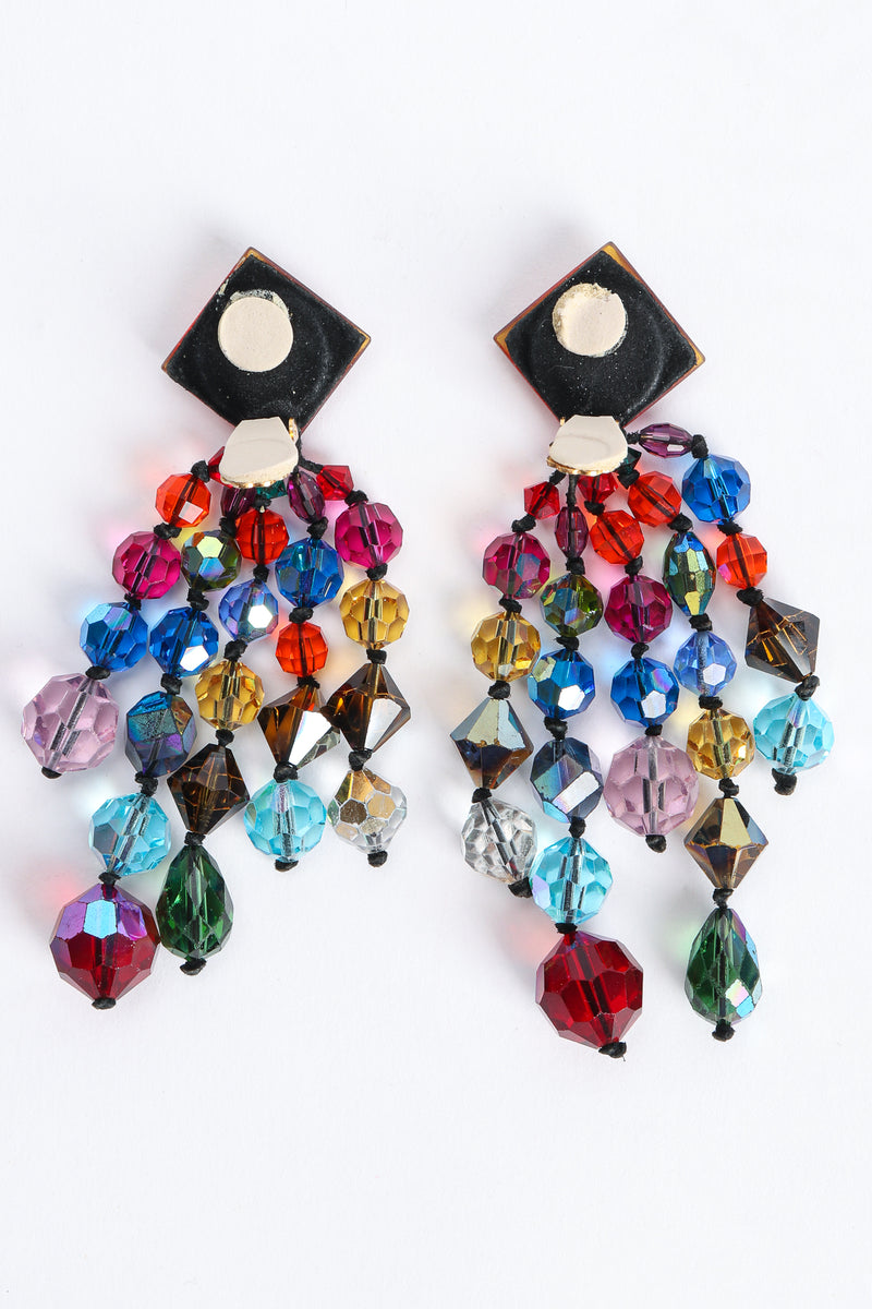 Vintage Rainbow Crystal Bead Earrings backside at Recess Los Angeles