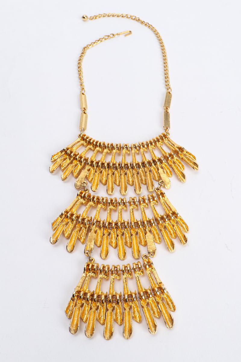 Vintage Gold Tiered Burst Bib Necklace backside at Recess Los Angeles