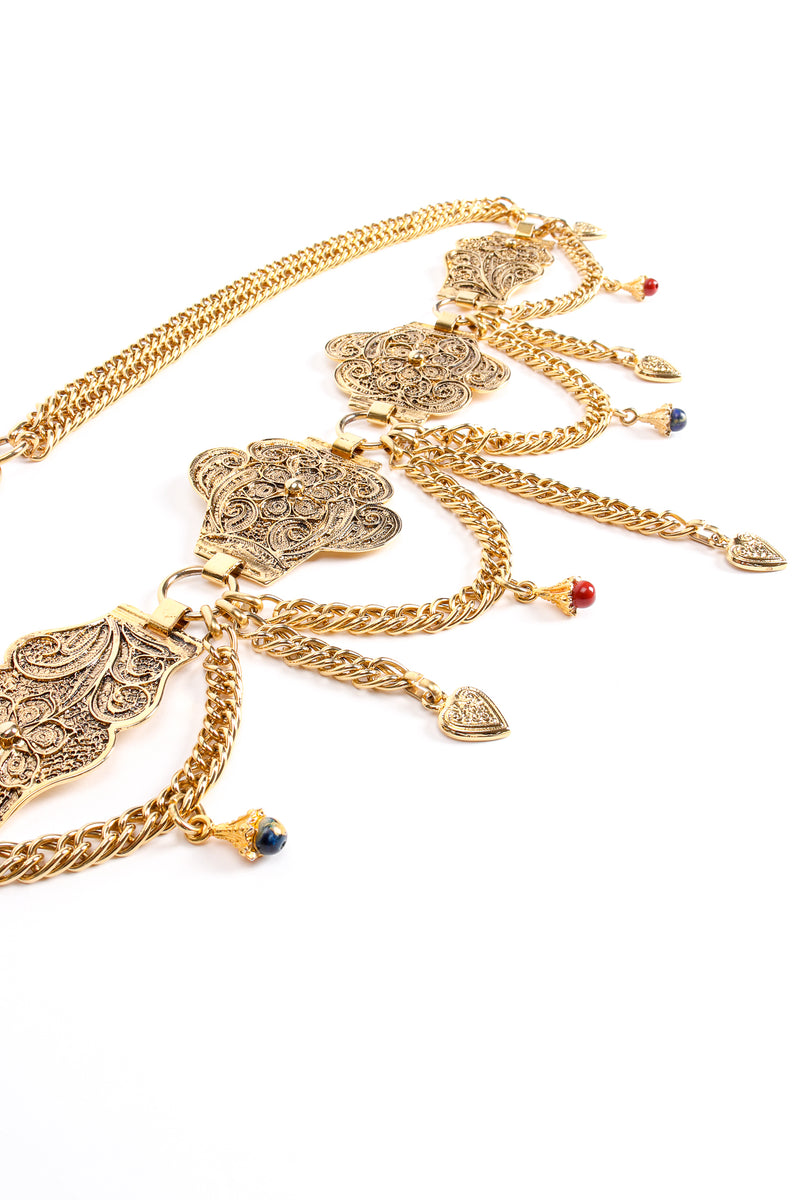 Vintage Italian Gold Filigree Draped Chain Belt detail at Recess Los Angeles