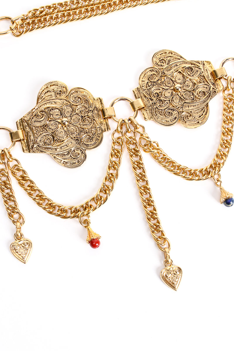 Vintage Italian Gold Filigree Draped Chain Belt detail at Recess Los Angeles