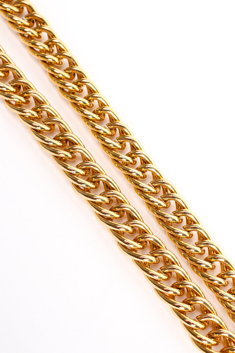 Vintage Italian Gold Filigree Draped Chain Belt chain link detail at Recess Los Angeles