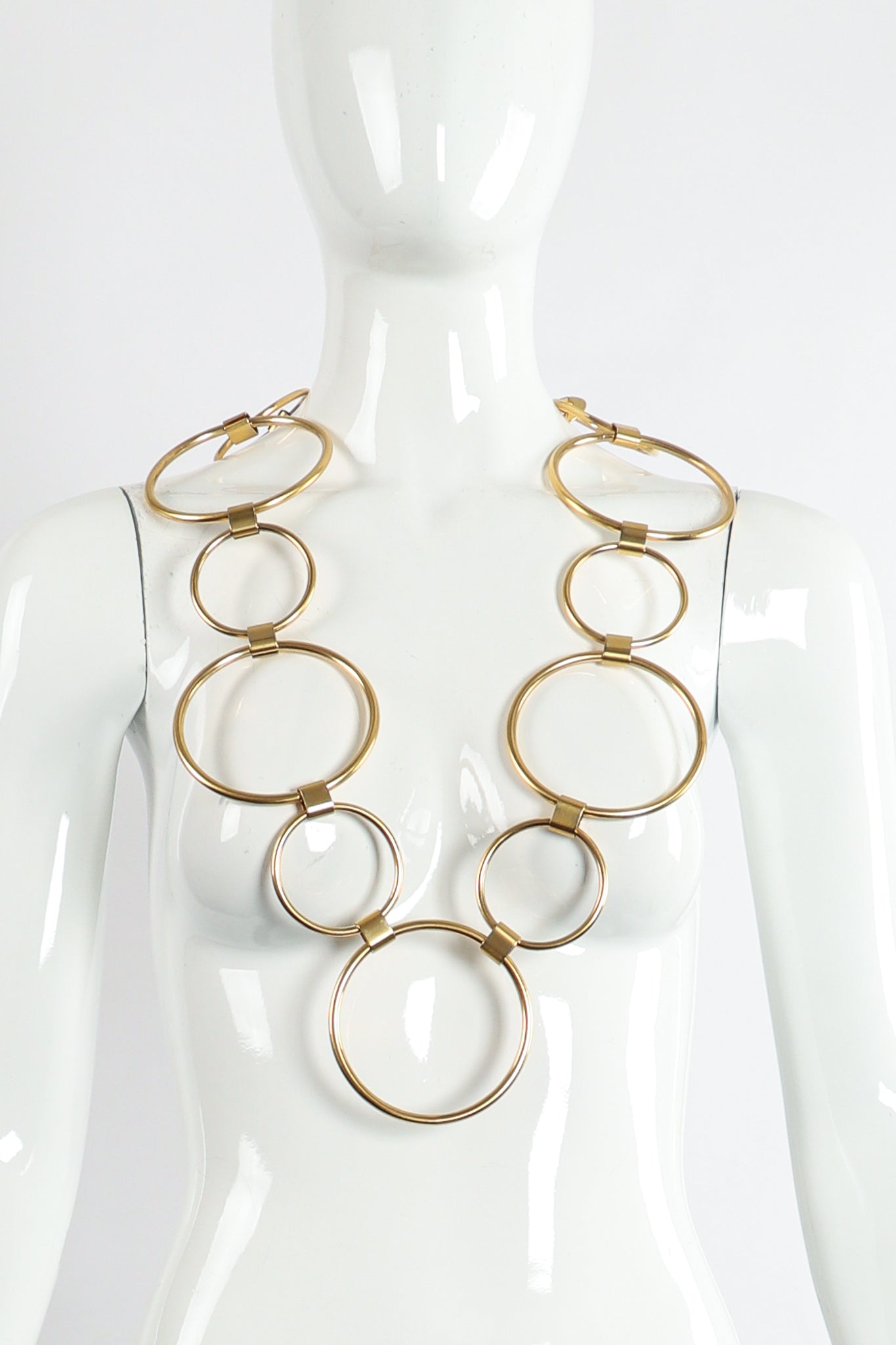 Vintage Gold O-Ring Chain Belt Necklace on Mannequin at Recess Los Angeles