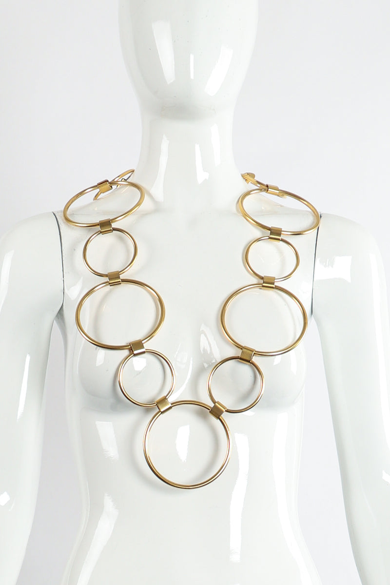 Vintage Gold O-Ring Chain Belt Necklace on Mannequin at Recess Los Angeles