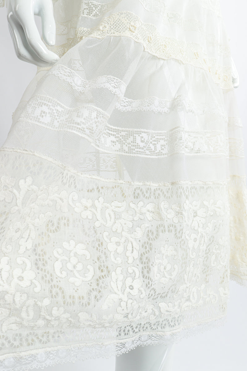 Vintage 1930s Sheer Lace Balloon Sleeve Dress Wedding Bridal Fabric detail at Recess Los Angeles
