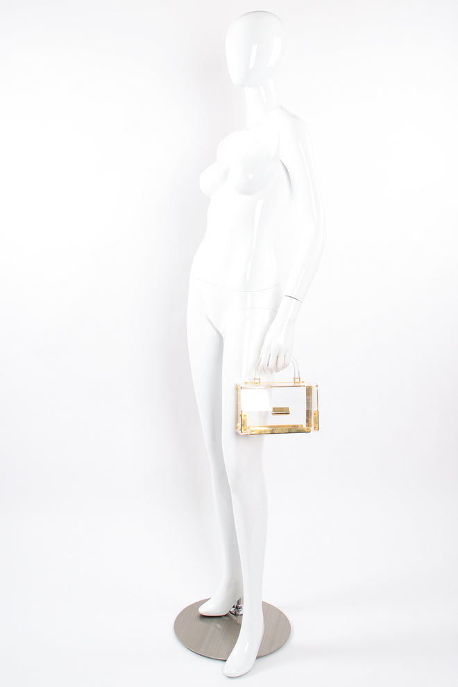 Vintage Lucite Flap Box Bag on mannequin at Recess Los Angeles