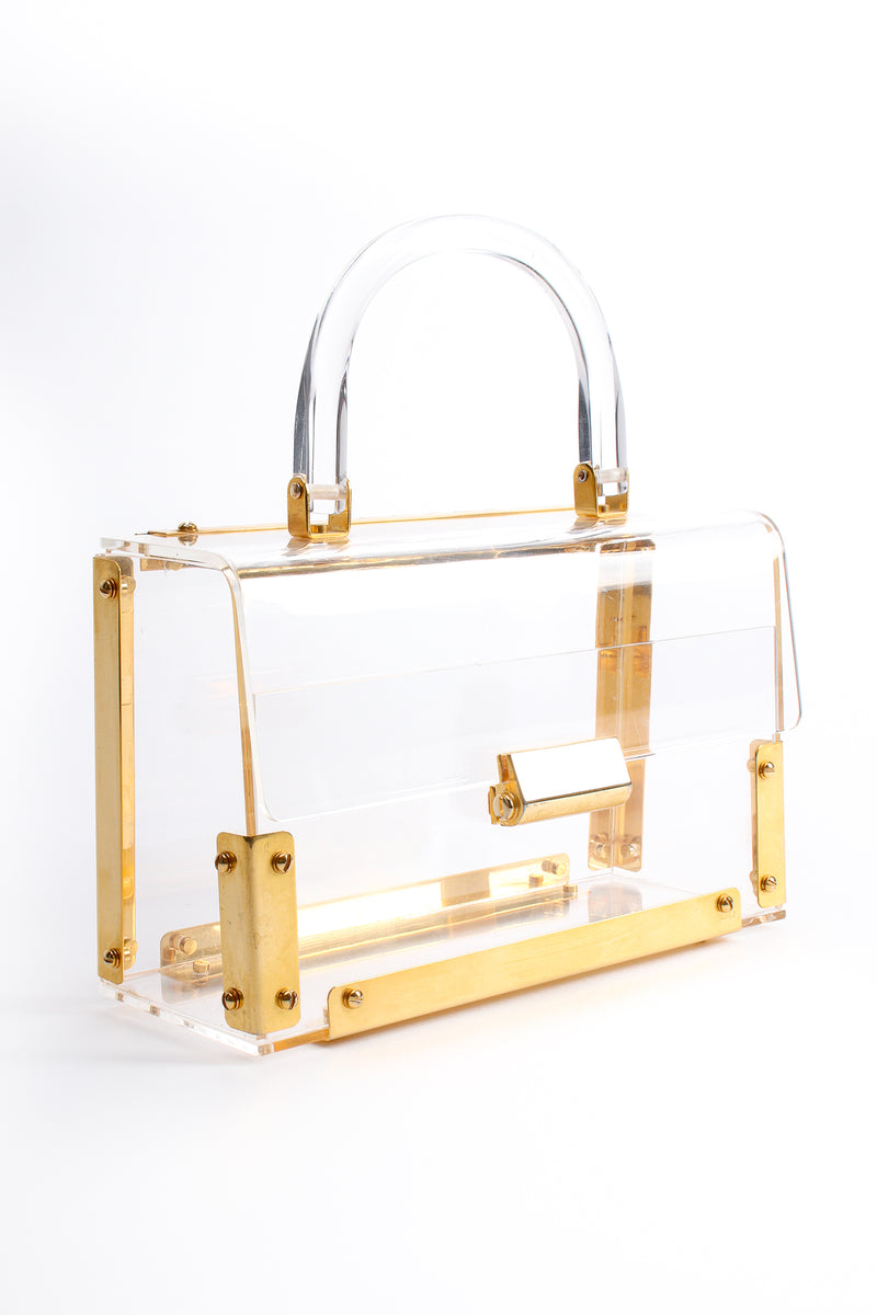 Clear Acrylic Quilted Top Handle Box Clutch Bag Handbags | Clutch bag,  Quilted top, Box clutch