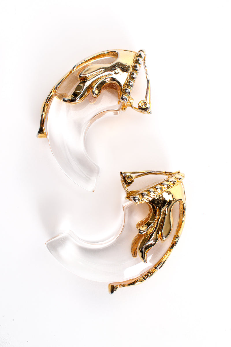 Vintage Unsigned Inna Cytrine Lucite Baroque Half Hoop Earrings at Recess Los Angeles