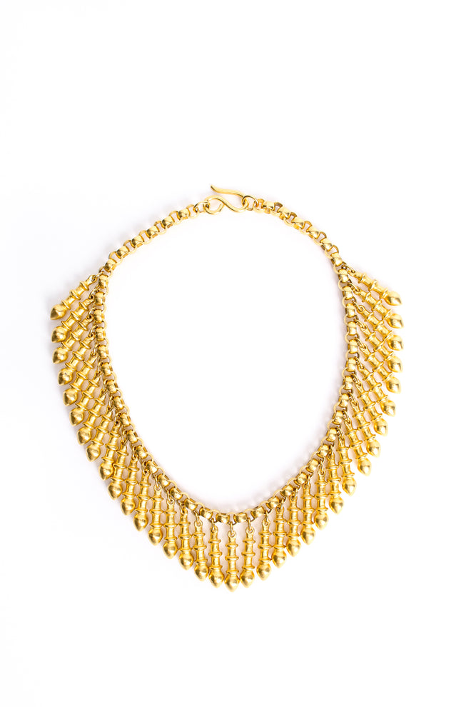 Vintage Matte Gold Waterfall Spike Collar Necklace at Recess Los Angeles