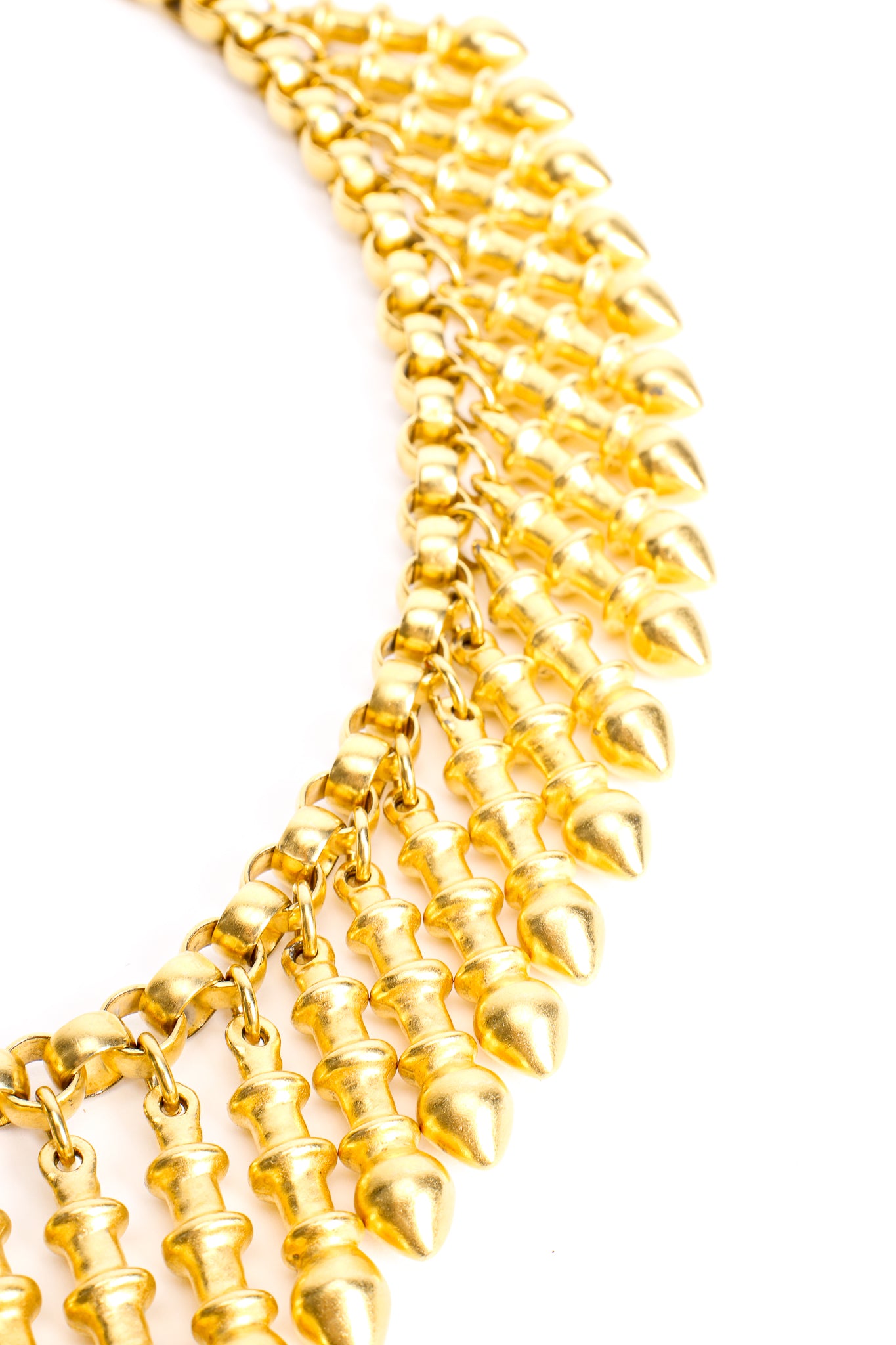 Vintage Matte Gold Waterfall Spike Collar Necklace at Recess Los Angeles