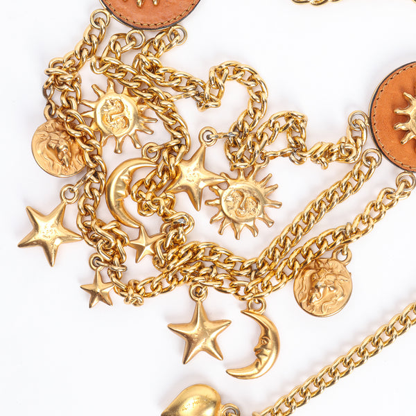 小物 Diavlo Piercing Star Charm Chain Belt NLMoonStarsChainBelt-